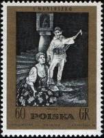 (1972-037) Марка Польша ""Кольцо" (опера)"    100 лет со дня смерти Станислава Монюшко III O